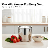 Leakproof Stainless Steel Sealed Container Rust Resistant Stainless Steel Food Canister Long-Lasting Construction for Pantry, Restaurant