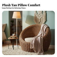 3 Pieces Hand-Woven Spherical Wicker Chair Set Natural Aesthetic Indoor Furniture Bohemian design Lounge Seating Sturdy Construction for Homeowners, Interior Designers, Adults, Living Room, Bedroom, Sunroom, Balcony