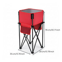 Portable Foldable Storage Rack Metal Frame Textile Storage Bin Open Top Bin Shelf Organizer Cylindrical for Outdoor
