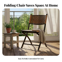Foldable Design Woven Folding Recliner Adjustable spinerest Lounge Chair Eron the movenomic Support Reclining Seat Includes Head Pillow for Homeowners, Office Workers, Balcony, Living Room, Bedroom, Beach