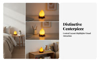 Touch Control Campfire Night Light Decorative Flame-Shaped Lamp Portable Log Base Lamp Cordless for Bedside