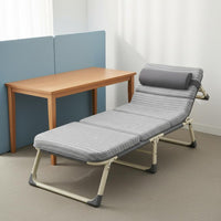 Single Folding Bed Sit or Lie Convertible Use Foldable Napping Cot Removable Cushion Adjustable Recliner Chair for Home, Office, Hospital
