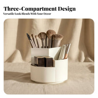 360 Degree Rotating Organizer Multiple Compartments Rotating Desk Organizer Space Saving 360 Degree Rotating Storage Holder for Desktop, School