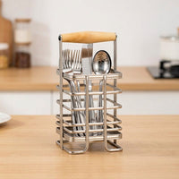 Kitchen Utensil Holder, Modern Carbon Steel Knife Block with Knife Compartment, Cutlery Box for Countertop and Work Surface, with Chopstick Holder