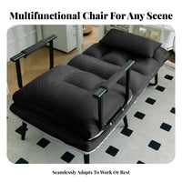 Adjustable Backrest Foldable Nap Chair two-in-singleUse Padded Folding Armchair Space-Saving Recliner Lightweight for Office Workers, Students, Adults, Bedroom, Dorm Room, Balcony, waterside