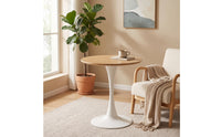 Round Pedestal Table Sculptural Single-Pedestal Table Modern for Living Room, Office, Balcony