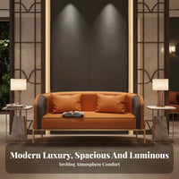 Light Luxury Design Curved Sofa and Armchair Modern Minimalist aesthetic 2-Seater Loveseat Upholstered with Armrests Reception Seating Textured Upholstery for Interior Designers, Business Owners, Office Managers, Lobby, hair salon, Waiting Room, Bedroom