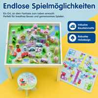 Kids' Table with Storage, Multifunctional Activity Table for 7-14 Years Old, Play Table with Compartments