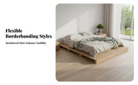 Slatted Woven Mat Frame Japanese and Design Bedroom Furniture Breathable Design Foundation Bed for Apartment DWood & Ecollers, Minimalists