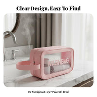 Transparent Makeup Bag Large Capacity Transparent Cosmetic Organizer Easy to Clean Waterproof Wash Bag for Jet-Setters, Students, Washroom, Gym