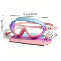 Anti-Fog Swim Goggles with Swim Cap Waterproof Eyewear Wide-View for Children, Swimmers, Beach