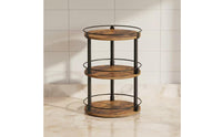 360 Degree Rotation Spinning Seasoning Organizer Space Saving Rotating Seasoning Rack Raised Rim Design for Kitchen, Pantry, Bathroom