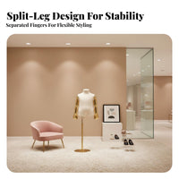 Split Leg Child Model Electroplated Arms Half Body Clothing Display Stable Metal Base Child Mannequin Torso for Retailers, Crafters, Shop Window, Home