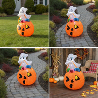 Inflatable Specters in Pumpkin Lighted Specters in Pumpkin Inflatable Bright Outdoor Decoration for Yard