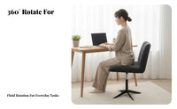 Ergonomic Design Armless Scalloped spine Chair Multi-Functional Armless Side Chair Curved spinerest Upholstered Seat firm-density Foam paddinging for Remote Workers, Homeowners, Study Room, Home Office, Small Spaces, leisure corner