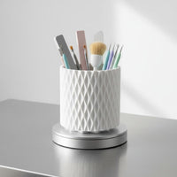 Rotating Nail Tool Holder Large Capacity 360 Revolving Desk Holder Stable Base Rotating Makeup Brush Cup for Dressing Table