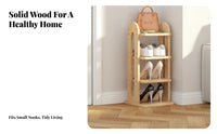 Wooden Shoe Rack Adjustable Shelves Multi-Layer Shoe Shelf Space-Saving Household Storage for Apartment Dwellers, Homeowners, Hallway, Closet, Bedroom