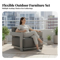 4-Piece Sofa and Armchair Set Waterresistant Outdoor Furniture sunlight resistant Patio Seating for Families, Homeowners, Balcony, Backyard, by the pool