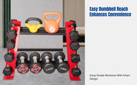 Dumbbell Rack, 2-Tier Kettlebell Stand, Home Gym Storage, Space-Saving Multi-Functional Organizer