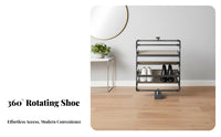 Space Saving 360 Degree Rotating Shoe Rack Slim Design Rotating Shoe Rack Easy Reach Vertical Storage Carousel Large Capacity for Families, Apartment Dwellers, Homeowners, Closet, Entryway, Bedroom