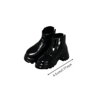 miniature Lace-up Doll Boots Chunky Sole Footwear Rounded Toe