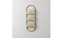 Magazine Rack with Cane Shelves Boho Wall-Mounted Magazine Rack Space-Saving