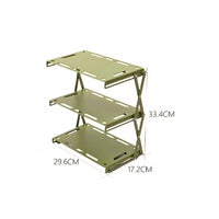 Foldable Camping Shelf No Assembly Required 3 Tier Folding Shelf High Load Capacity 3-Tier Desktop Rack for Campers, Picnic, Barbecue
