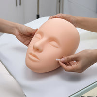 Face Inoculation Model with Ear Flat-Back Inoculation Training Mannequin Head Textured Silicone Face Model for Aesthetic Practitioners