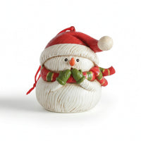 Snowman Ornament with Hanging Loop Festive Snowman Ornament Miniature for Collectors