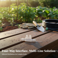 4-Way Barbed Hose Fitting Leak-Resistant Seal Reducing Cross Connector Sturdy Multi-Directional Cross Connector for Gardeners, Repair Specialist S