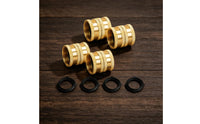 4 Pieces Knurled Brass Hose Connector with Washers Straight Female Hose Coupling Long-Lasting Hardware Strong for Gardeners, Homeowners