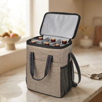 Gift Bag for 6 Bottles with Shoulder Strap, Insulated Oxford Cloth Tote Bag for Travel Picnic, Waterproof Thermal Bag, Handheld Ice Bag Travel