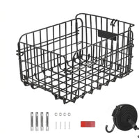 Bike Rear Basket Reflective Foldable Cycle Basket Sturdy for Cyclists, Grocery Shopping