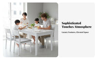 7 Pieces Rectangular 6-Seater Dining Suite Minimalist design Rectangular Dining Table Set Modern Design Household Furniture for Families, Kitchen, Home