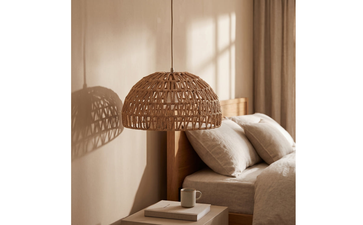 2 Pieces Woven Lampshade Cover Boho Open Lattice Lampshade Coastal Pendant Light Shade for Creative Hobbyists