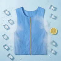 Uncovered Armholes Sleeveless Cooling Vest Wide Shoulders Zipper Cooling Vest for over Clothing