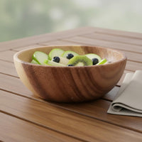 Acacia Wood Bowl Japanese Style Soup Bowl Smooth Surface Tableware for Kids