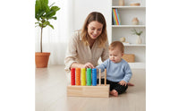 Rainbow Disc Peg Game Educational Rainbow Disc Assembling Game Child-Centered Color Recognition Toy Hand-Vision Coordination