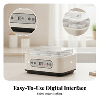 Adjustable Time and Temperature Control Yogurt Maker Multifunction Automatic Yogurt Maker English Panel Kitchen Appliance European Plug