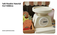 Wooden Market Stall Toy Includes Register Kids Grocery Store Playset Role-Playing Fun Wooden Market Stand Playset for Preschool, Daycare, Nursery