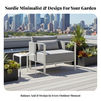 Waterresistant 4-Piece Woven Rope Conversation Group sunlight resistant Outdoor Furniture architectural aesthetic Lounge Seating Weather-Resistant for Homeowners, lodging industry Professionals, Garden, Courtyard, Terrace, rearyard