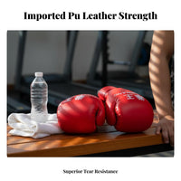 Thick Padding Boxing Gloves Shock Absorption Striking Bag Gloves Long-Lasting PU Leather for Combat Artists, Adults, Training, Gym