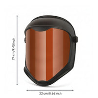 Full Face Visor Curved Face Visor with Adjustable Headband Safeguarding Hood Clear Anti-Fog for Grinders, Grinding