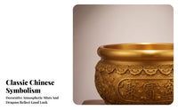 Fortune Bowl Wealth Basin Smooth Interior Embossed