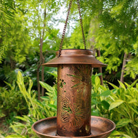 Solar birds Feeder lighting Solar Powered Waterproof Decorative Projection Lantern for Yard, Patio
