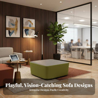 Curved Sectional Couch Modern Design Reception Sofa distinctive Shape Commercial Furniture for Parents, Business Visitors, Waiting Room, Lobby, Lounge Area