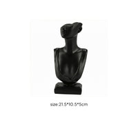 Shoulder Drape Half-Face Mannequin Bust Long Neck Jewelry Bust Integrated Base Necklace Holder