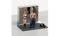 2 Pieces 1:64 Scale Fitness Figure  Highly Detailed Fitness Couple Figurine Miniature Man and Woman Model