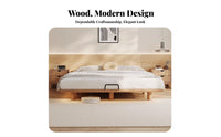 Levitating Bed Frame Minimalist Design Lighted Levitating Bed Headboard-Less Bedroom Furniture for Partners, Residents, Apartment, Guest Room, Home