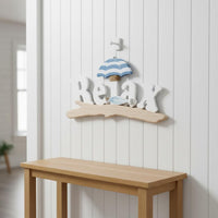 Nautical Welcome Sign Mediterranean Door Hanger Coastal Wall Decor for Restaurant, Cafe, Bathroom